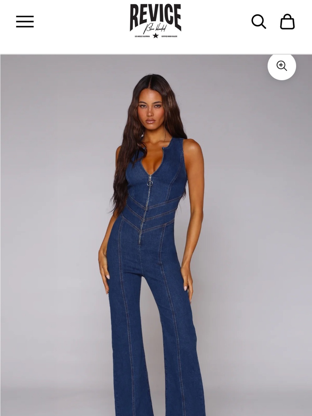 REVICE Hollywood Heartthrob Dark Blue Denim Jumpsuit